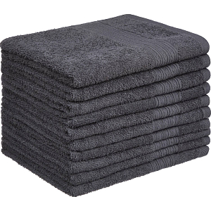 Набор полотенец махровых Luscan/бордюр 400г/м2, 50х90 серый, 10шт/уп