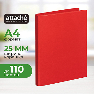 Папка на 4-х кольцах 25мм  красная Россия