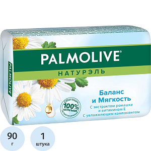 Мыло туалетное 90г PALMOLIVE Баланс и мягкость (экстракт ромашки и вит Е)