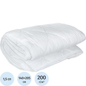 Одеяло Luscan 140х205 стег, кант, 200-250гр/м2 (холлофайбер/микрофибра),бел