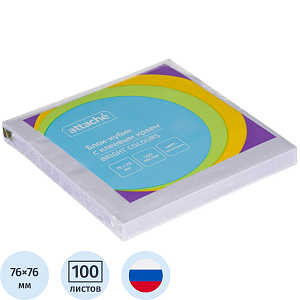Стикеры ATTACHE Bright colours с клеев.краем 76х76 фиолетовый 100л