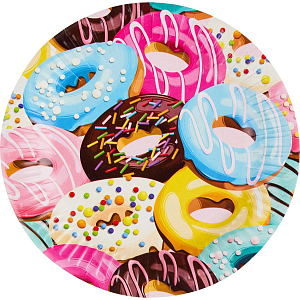 Набор тарелок бумажная 18см Пончики 6шт/уп арт.6058296