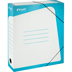 Короб архивный Комус гофрокартон,75 мм бирюзовый корешок