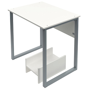 Парта МЕТ_Стол комп.1 мест.прямоуг. Тр.+ подставка ТР1 белый/сер