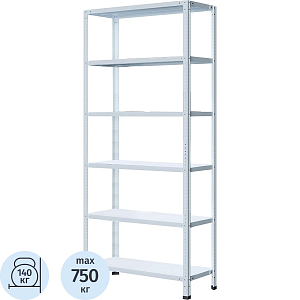 Стеллаж металлический 0MX_P_МС-256 с 6-ю полками 1000x500x2200