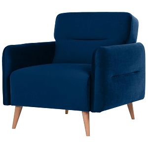 Кресло _ХД Finsoffa HYGGE Relax 1, раскл. тк. велюр Formula 788 т.синий