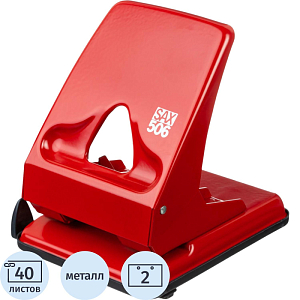 Дырокол SAX 506 до 40л., металл, с лин., красный, Австрия-Венгрия
