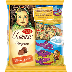 Конфеты шоколадные Аленка крем брюле, купол, 250г