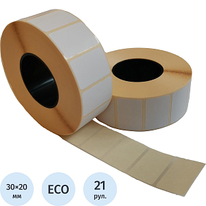 Термоэтикетки ЭКО 30х20 2000 шт/рул вт.40 21 рул/кор