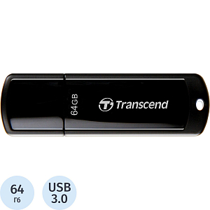 Флеш-память Transcend JetFlash 700, 64Gb, USB 3.1 G1, чер, TS64GJF700