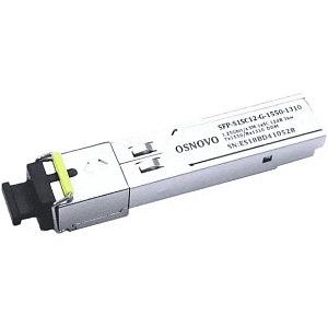 Трансивер SFP Osnovo SFP-S1SC12-G-1550-1310 до 3км, Tx:1550/Rx:1310, DDM