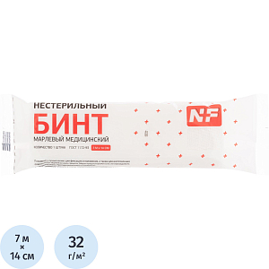 Бинт нестер. 7мх14см, пл.32г Ньюфарм, инд. уп. ШК80445/36939