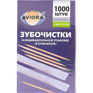 Зубочистки бамбук в инд. бум. упак. с ментолом 1000шт./уп. 401-609