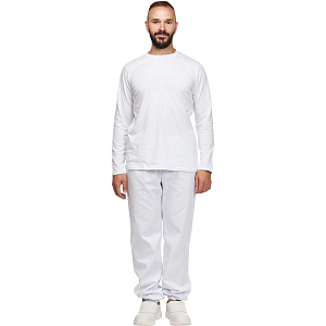 Футболка (160 г.) с длинным рукавом бел.(M)