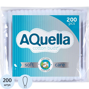 Палочки ватные AQUELLA КК/48 п/э 200шт/уп