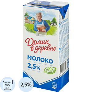 Молоко Домик в Деревне 2,5% 950г