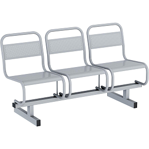 Многоместная секция AM_0MX перфорированная 4-хмест. серая ral 7040 глянец