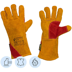 Краги сварщика спилковые Гренадер пятипалые желтые