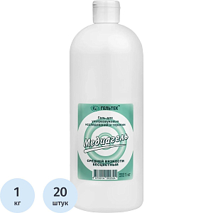 Гель для УЗИ МЕДИАГЕЛЬ 1кг/бут. средней вязкости (б/цв.) 20 шт/уп