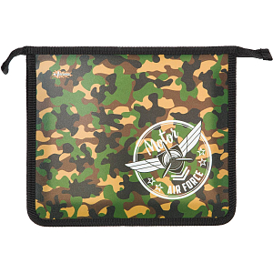 Папка для тетрадей  Military А5 на молнии, пластик, ПТ-713