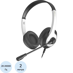 Гарнитура A4Tech Fstyler (FH100U (PANDA)) белый/черный 2м накладные USB