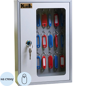 Шкаф для ключей Klesto SKB-24 на 24 ключа, металл/стекло, серый