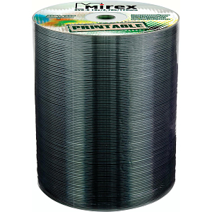 Носители информации DVD-R Printable, 16x, Mirex, Bulk/100, UL130028A1T