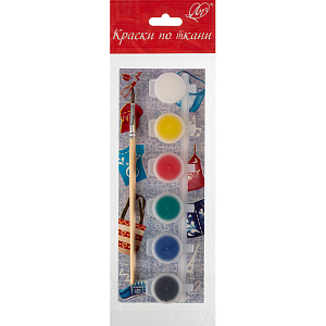 Краски по ткани 6 цв. в блок-таре, 5 мл 32С 2146-08 набор