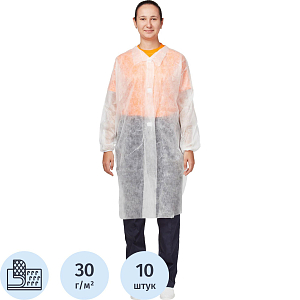 Халат на липучках (30 гр) XXL белый (10 шт/упак)
