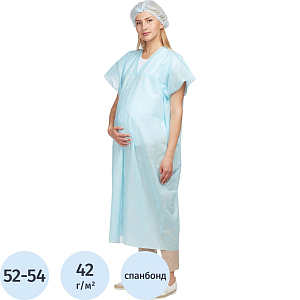 Рубашка н/с д/рожениц 110см голубой пл.42 р.52-54  Гекса