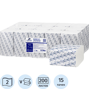 Салфетки бумажные Luscan Professional N4 2сл 200л 15пач/уп