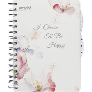 Бизнес-тетрадь А5,140л,кл,сп,пласт Attache Selection Flower Dreams I Choose