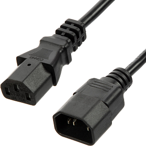 Кабель питания C13(F)-C14, 10А, 0,75мм2, 1.8м, чер (OPC002)