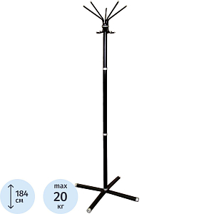 Вешалка TI_напольная А-С черная 5 персон