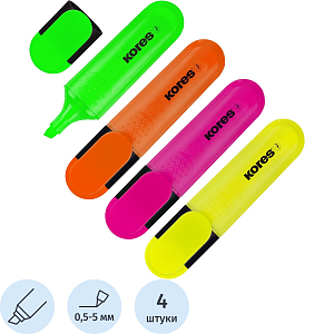 Набор текстовыделителей KORES набор 4цв. 36140.02
