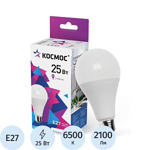 Лампа светодиодная КОСМОС А65 LkecLED25wA65E2765 25W Е27 6500K