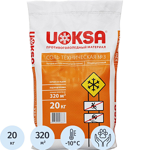 Реагент противогололёдный UOKSA Соль технич №3(Галит)мешок 20кг до -10С_СПБ