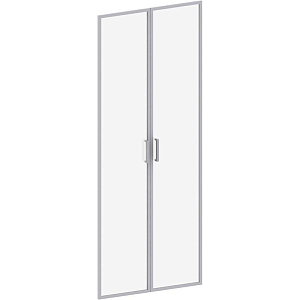 Дверь Д_САТУРН-Д высокие стекло/металлическая рама (800, 016) (2шт/уп)