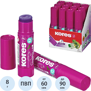 Клей-карандаш 8г KORES Chameleon (исчезающий цвет) 16802