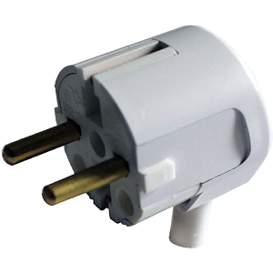 Вилка для розетки угловая с заземлением 16А, 250В, В16-002