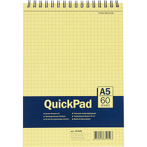 Блокнот 60л,кл,А5,Yellow Pad,спираль,тон.блок 70г/м