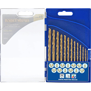 Набор сверл по металлу ПРАКТИКА Профи 13 шт 1,5-6,5 + 3,2, 4,2 мм 640-285