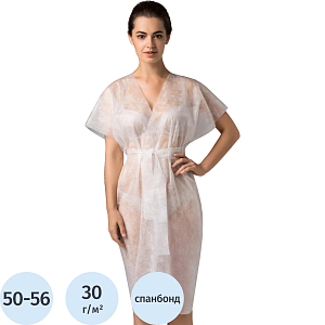 Халат н/с Кимоно спандбонд белый, 10шт/уп