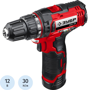 Дрель-шуруповерт аккум. ЗУБР Мастер 12В, 2х2.0Ач, 30Нм (ДШЛ-125-22)