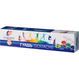 Гуашь Классика Луч 6 цв., 160 г,  блок-тара, 21С 1375-08