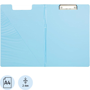Папка-планшет с зажимом и крышкой Attache Bright colours A4 голубой