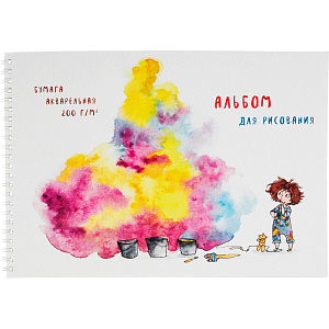 Альбом для рисования акварелью 20л,А4,200гр,гр,подл.Маленькая художница2921