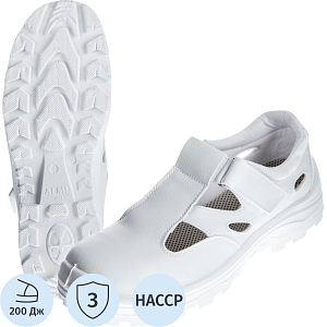 Полуботинки (сандалии)  АЛМИ(арт. 80302-011600) с МП, белые, р.45
