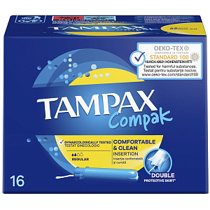 Тампоны женские гигиенические TAMPAX Compakс Regular Duo 16шт/уп