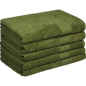 Набор полотенец махровых Luscan/бордюр 400г/м2, 70х140 оливков, 5 шт/уп